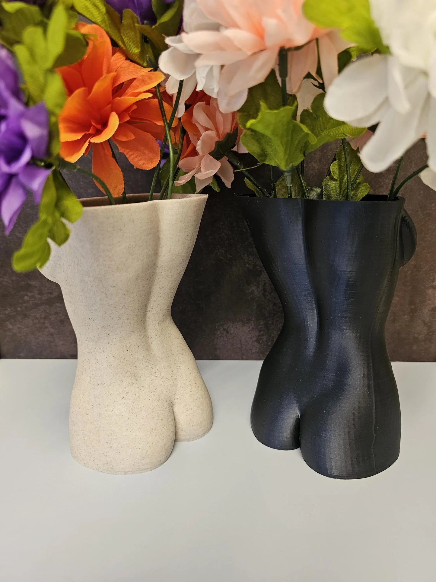 Luna – Modern Goddess Vase | Midnight Blue | Elegant 3D Printed Torso Sculpture | Handmade Female Body Art & Home Decor CR3DesignCo