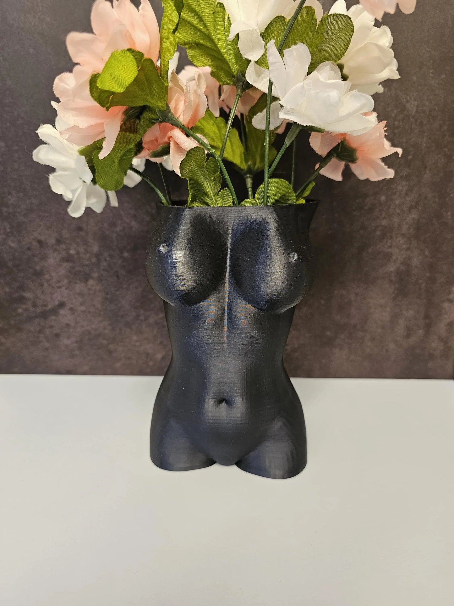 Luna – Modern Goddess Vase | Midnight Blue | Elegant 3D Printed Torso Sculpture | Handmade Female Body Art & Home Decor CR3DesignCo