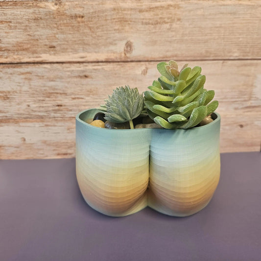 3D Printed Butt Planter: Modern Body Art Vase - Feminine Booty Sculpture for Small Plants CR3 Design Co