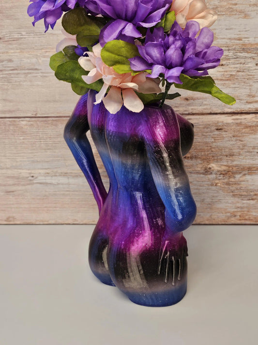 Mystic Eclipse Female Torso Vase: 3D Printed Modern Sculpture for Elegant Home Decor CR3 Design Co