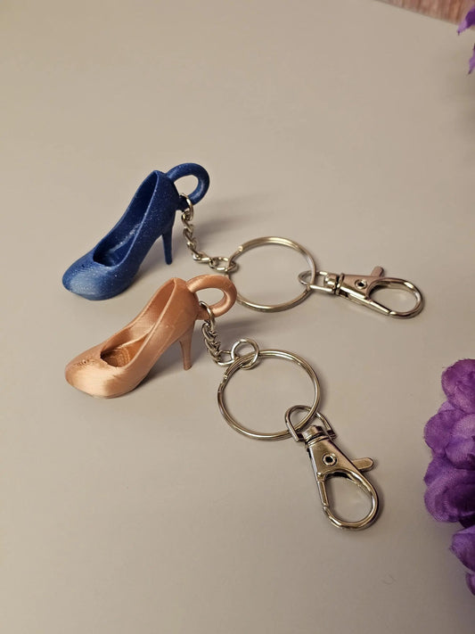 Silk Rose Gold 3D Printed Stiletto Keychain - High Heel Bag Charm for Fashion Lovers CR3 Design Co