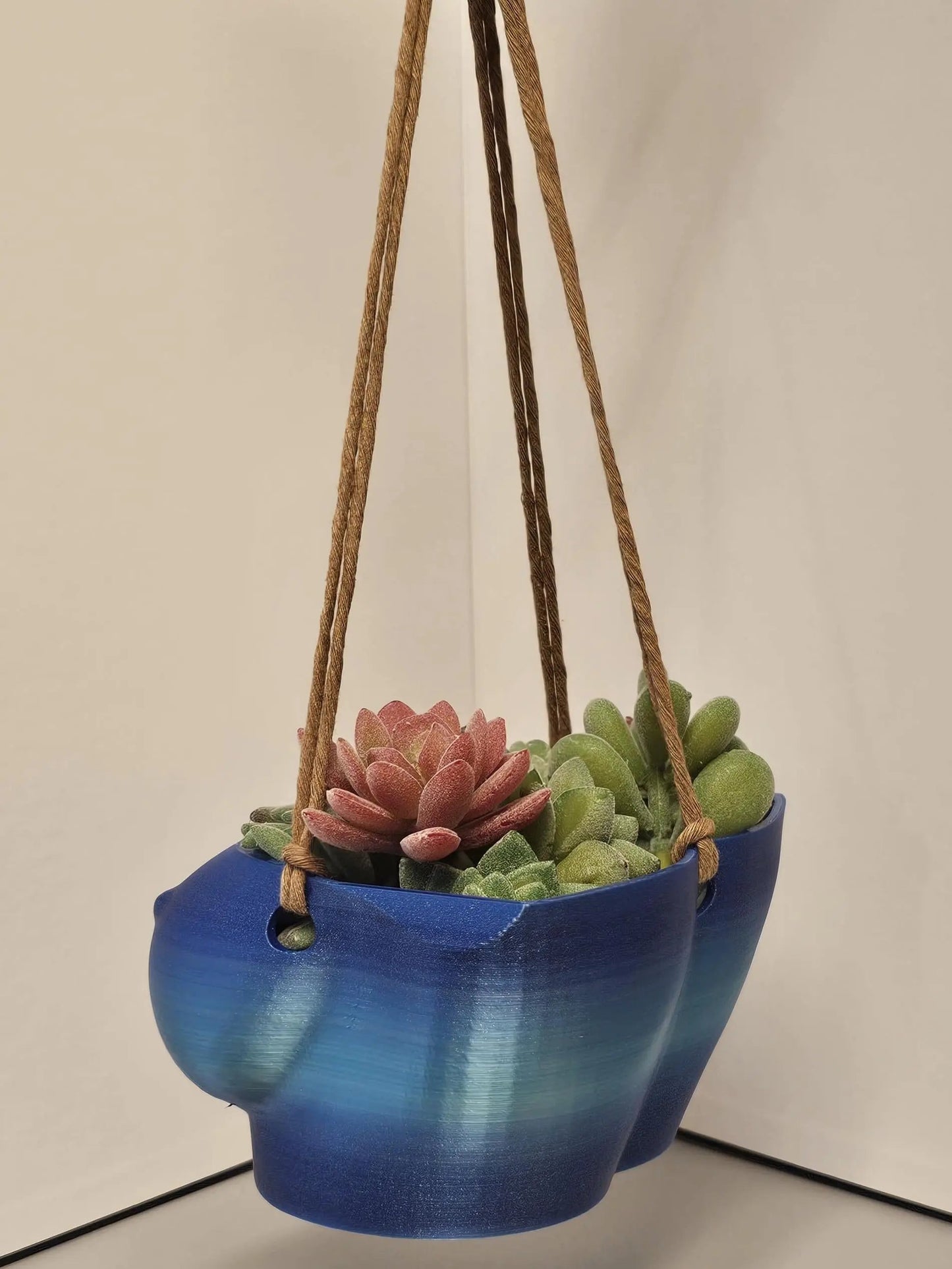 Aqua Oasis Hanging Bust Planter: 3D Printed Torso Vase, Modern Decor CR3 Design Co