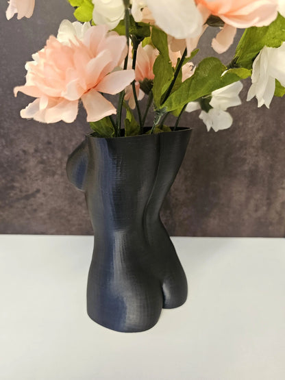 Luna – Modern Goddess Vase | Midnight Blue | Elegant 3D Printed Torso Sculpture | Handmade Female Body Art & Home Decor CR3DesignCo