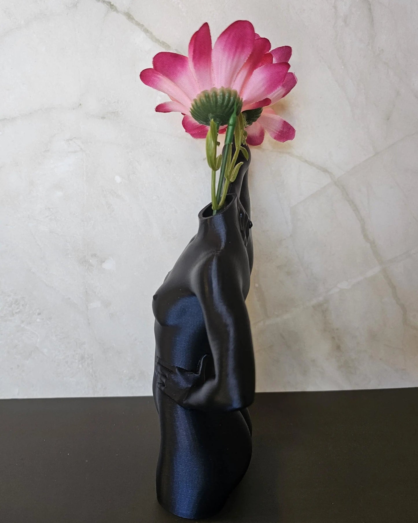Elegant 3D Printed Female Torso Vase - Modern Midnight Blue Sculpture for Contemporary Home Decor CR3 Design Co