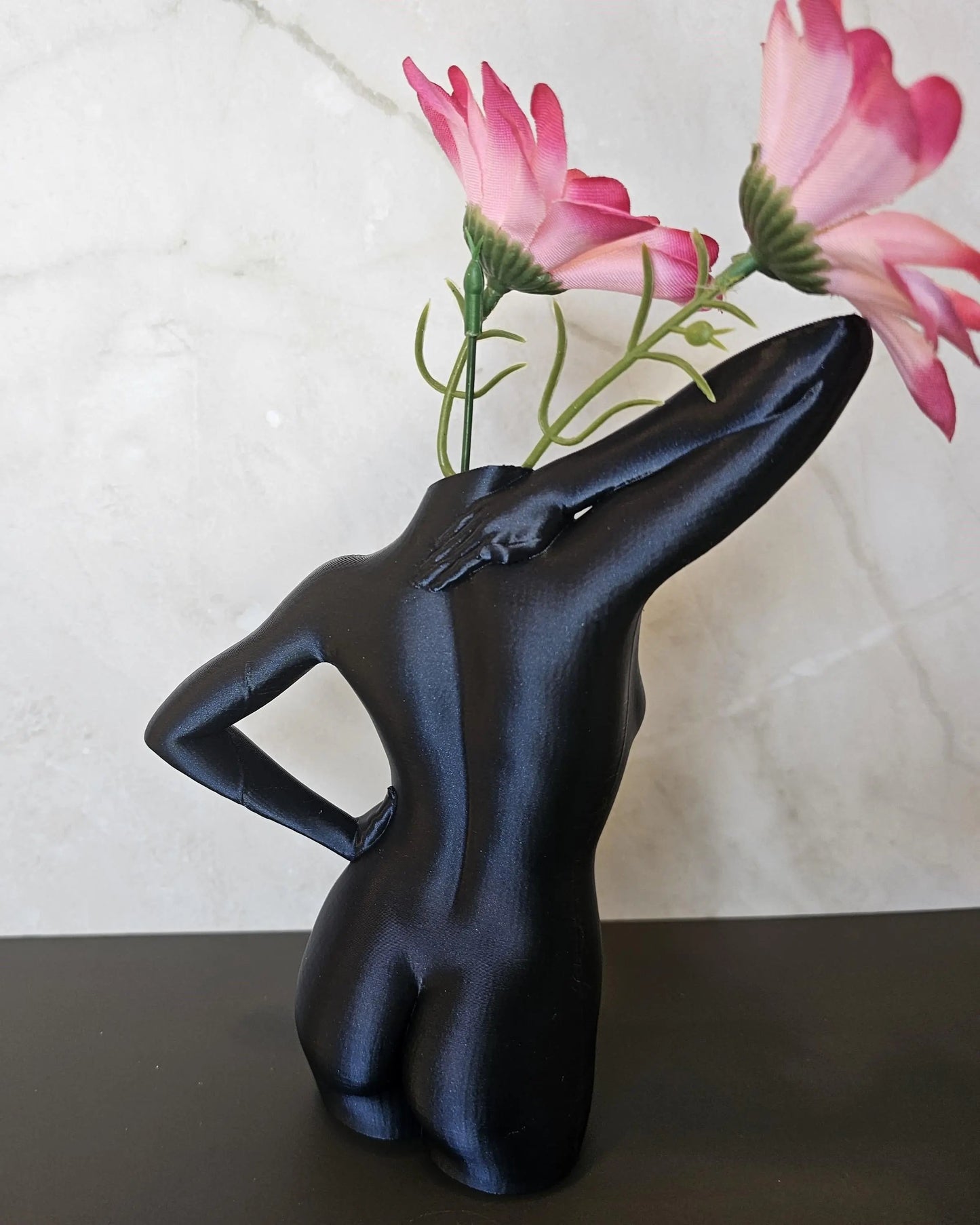 Elegant 3D Printed Female Torso Vase - Modern Midnight Blue Sculpture for Contemporary Home Decor CR3 Design Co