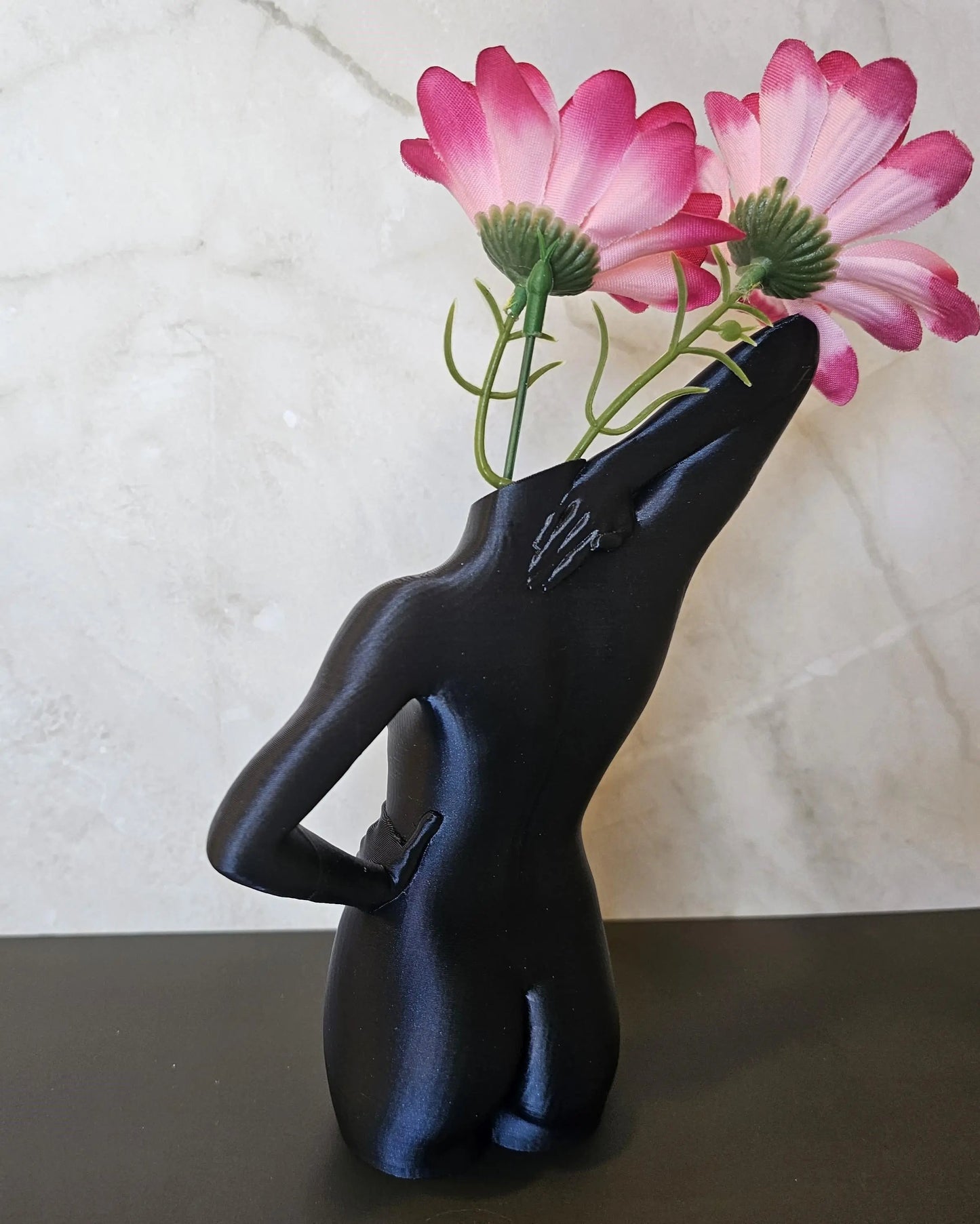 Elegant 3D Printed Female Torso Vase - Modern Midnight Blue Sculpture for Contemporary Home Decor CR3 Design Co