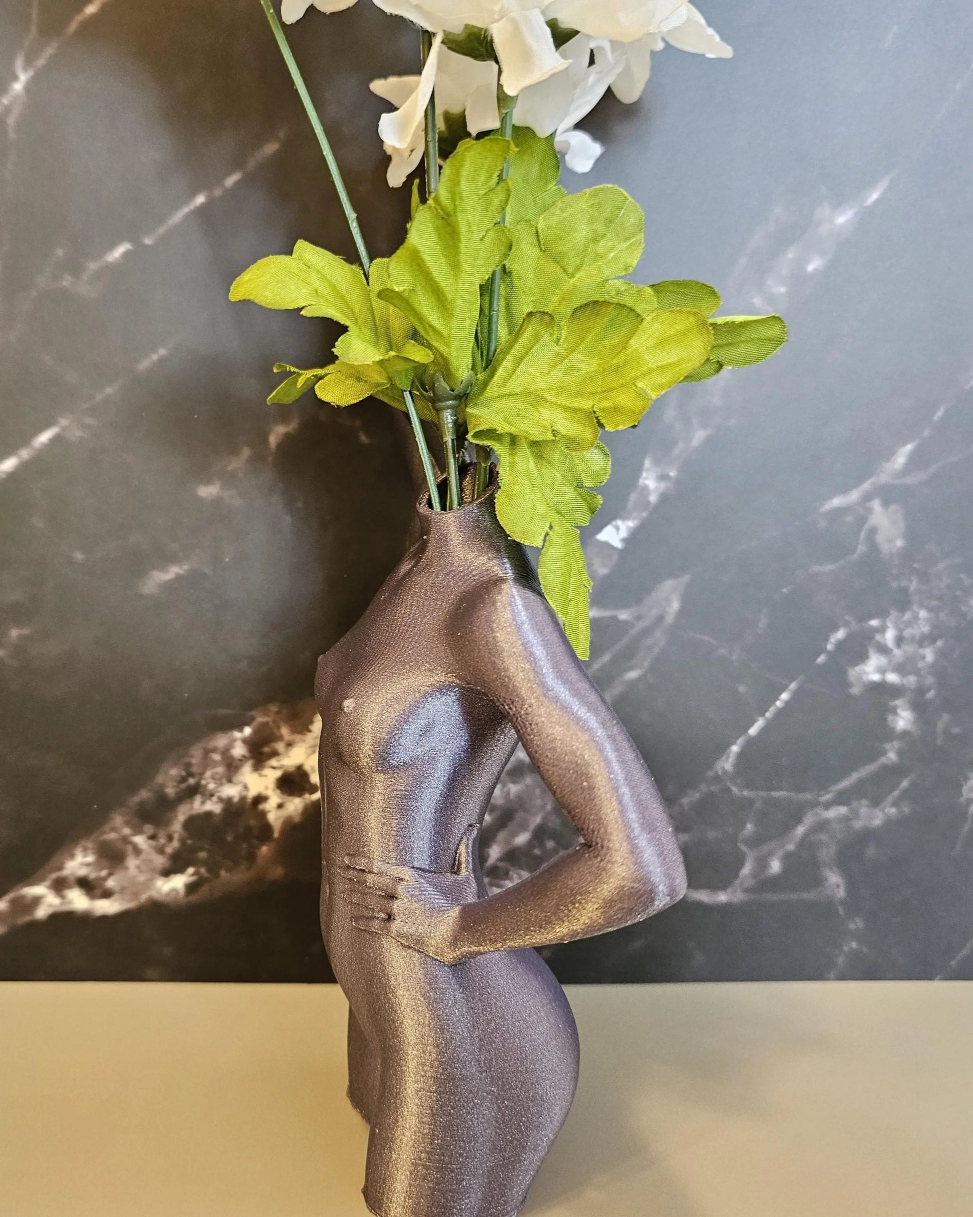 Modern Diamond Lavender Female Torso Vase - 3D Printed Elegant Sculpture for Contemporary Home Decor CR3 Design Co