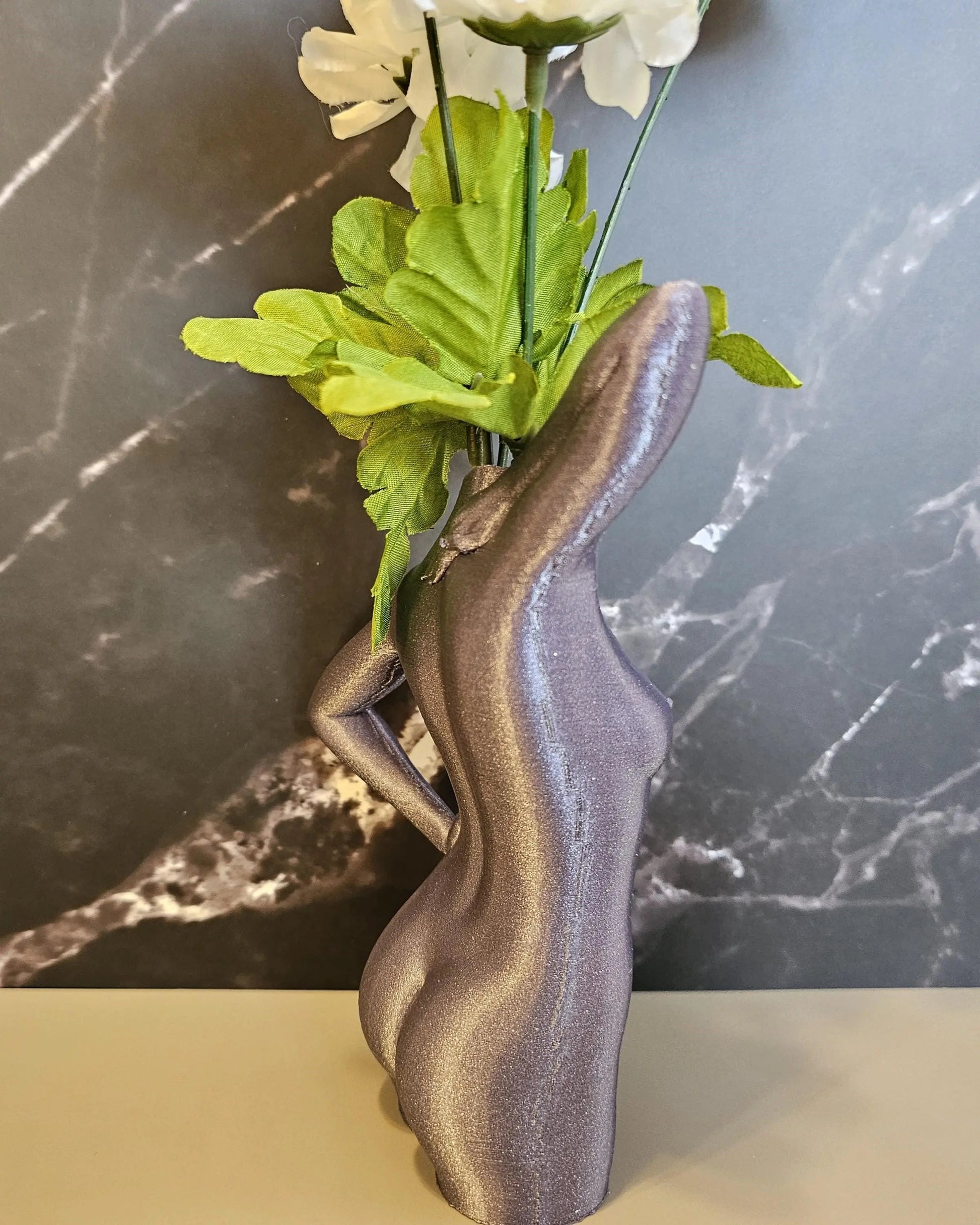 Modern Diamond Lavender Female Torso Vase - 3D Printed Elegant Sculpture for Contemporary Home Decor CR3 Design Co