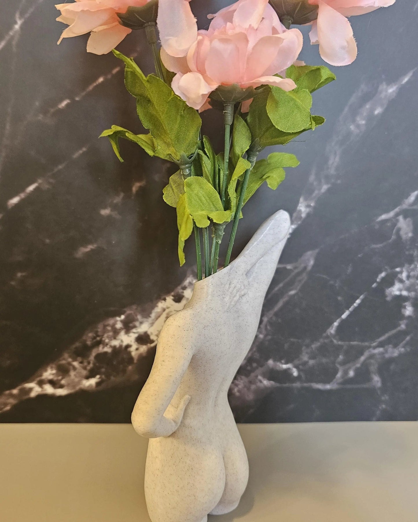 Elegant 3D Printed Female Torso Vase: Modern Desert Sand Sculpture for Contemporary Home Decor CR3 Design Co