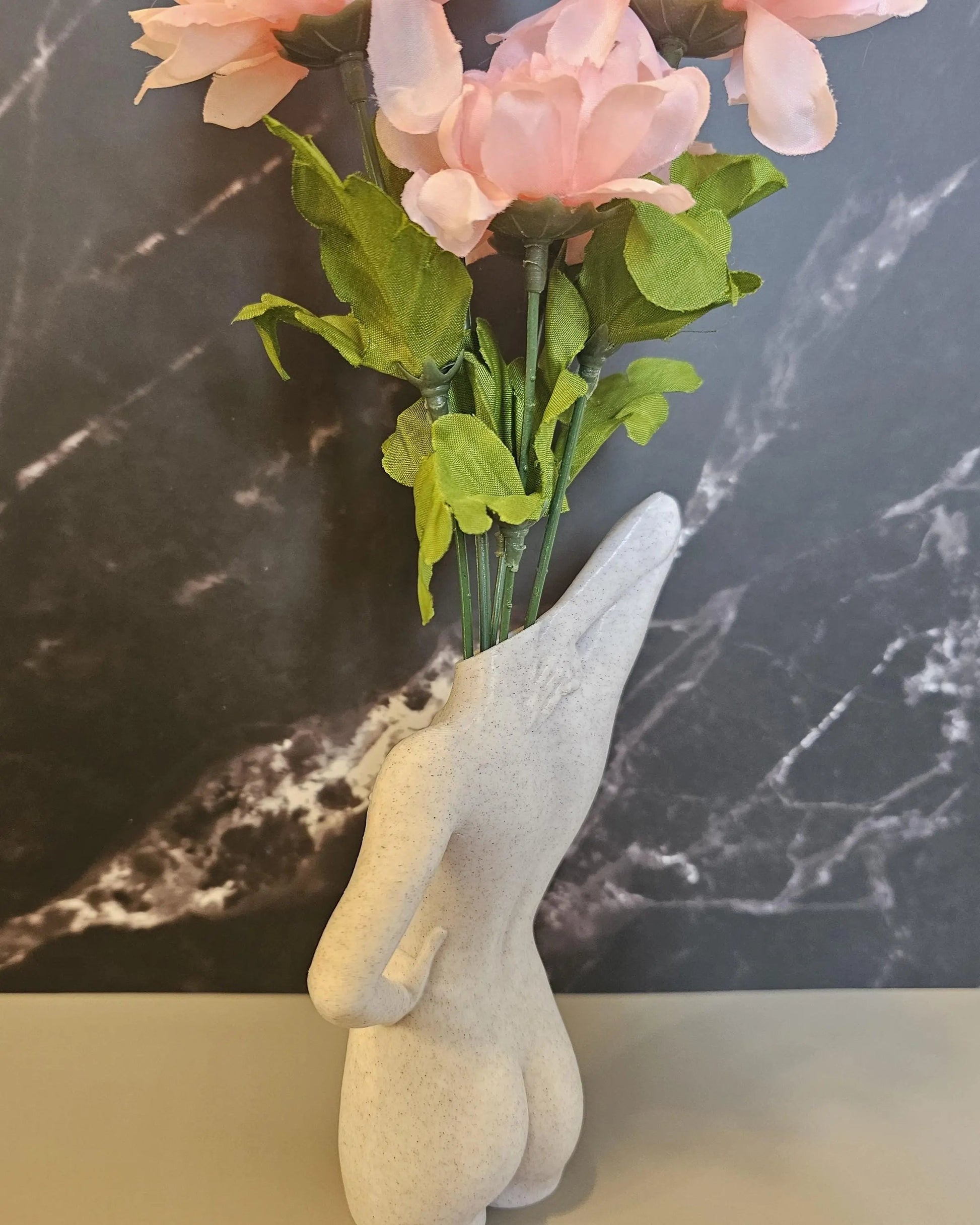 Elegant 3D Printed Female Torso Vase: Modern Desert Sand Sculpture for Contemporary Home Decor CR3 Design Co