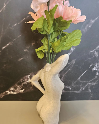 Elegant 3D Printed Female Torso Vase: Modern Desert Sand Sculpture for Contemporary Home Decor CR3 Design Co
