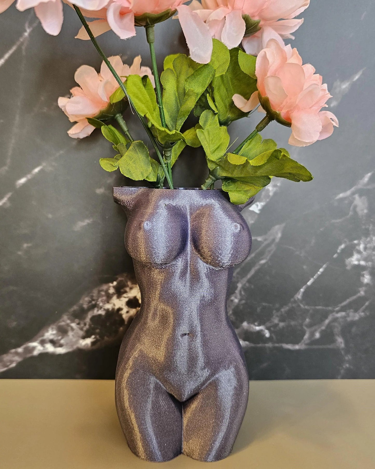 Elegant Lavender Female Torso Vase - Modern 3D Printed Sculpture for Chic Home Decor CR3 Design Co