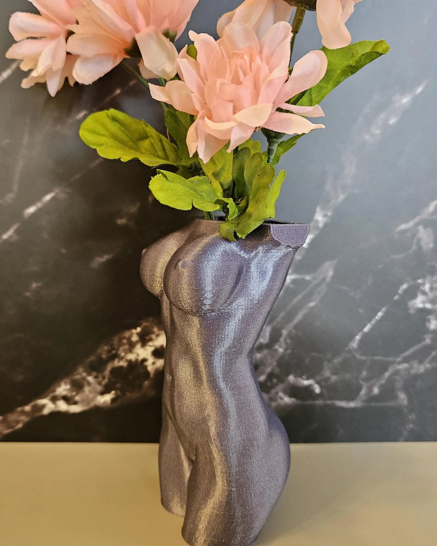 Elegant Lavender Female Torso Vase - Modern 3D Printed Sculpture for Chic Home Decor CR3 Design Co
