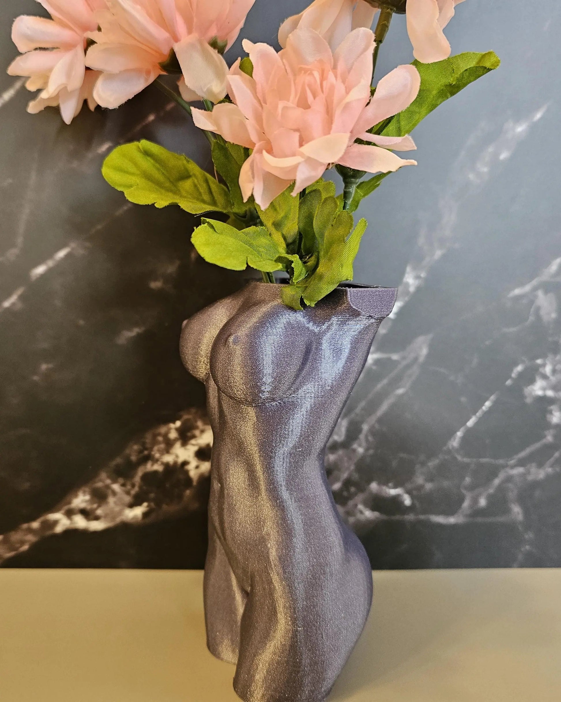 Elegant Lavender Female Torso Vase - Modern 3D Printed Sculpture for Chic Home Decor CR3 Design Co