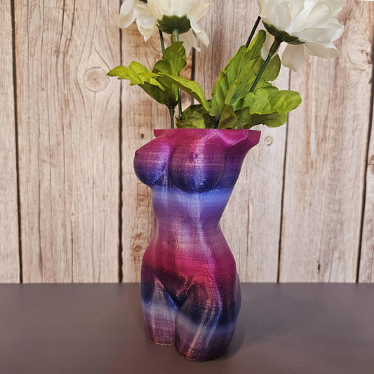 California Twilight Lustra: One-of-a-Kind 3D Printed Goddess Torso Vase - Modern Sculpture Art Decor CR3 Design Co