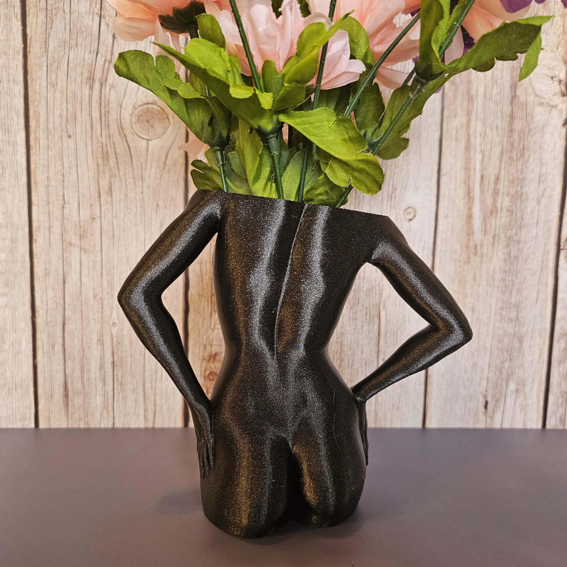 Elegant Black 3D Printed Female Torso Vase - Modern Sculpture for Contemporary Home Decor CR3 Design Co
