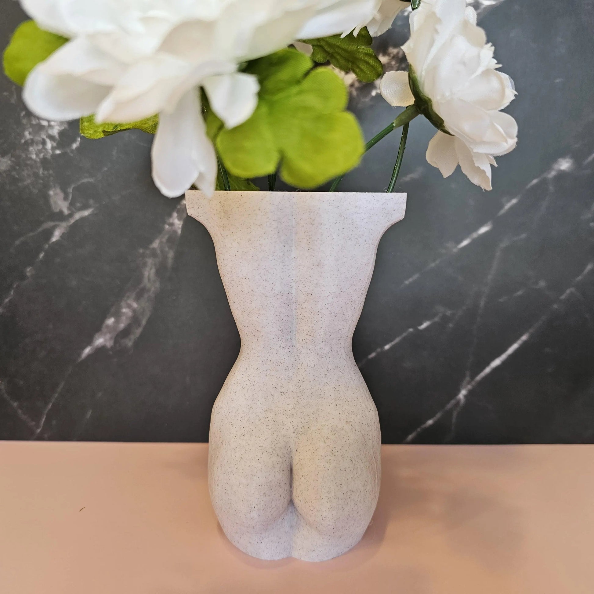 Elegant Desert Sand Female Torso Vase - Modern 3D Printed Sculpture for Stylish Home Decor CR3 Design Co