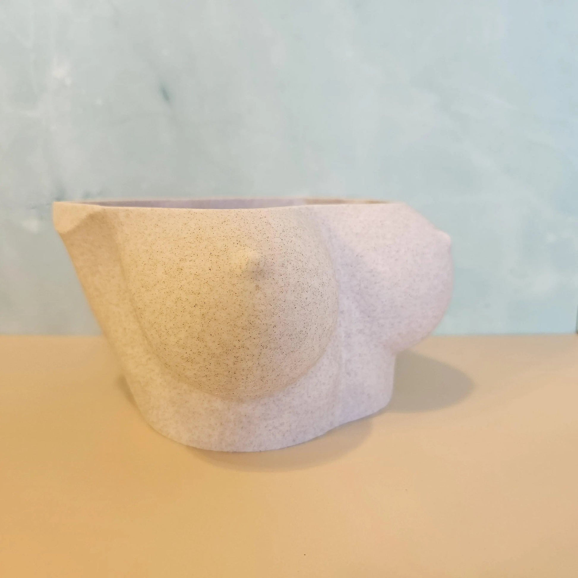 3D Printed Bust Planter: Desert Sand Sculptural Vase CR3 Design Co