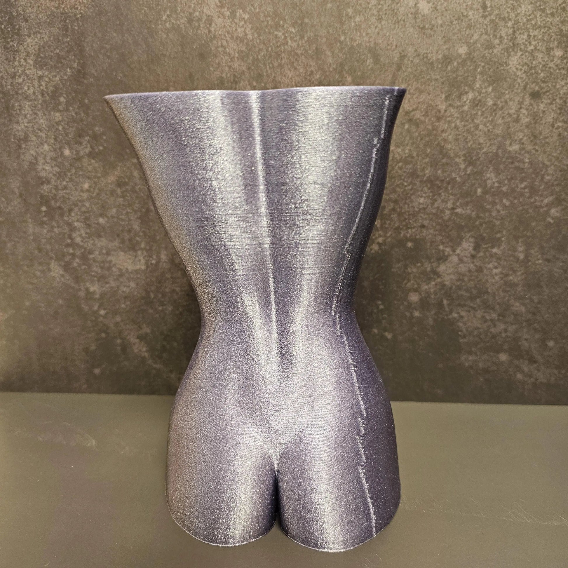 3D Printed Goddess Vase: Diamond Lavender Female Torso Sculpture CR3 Design Co