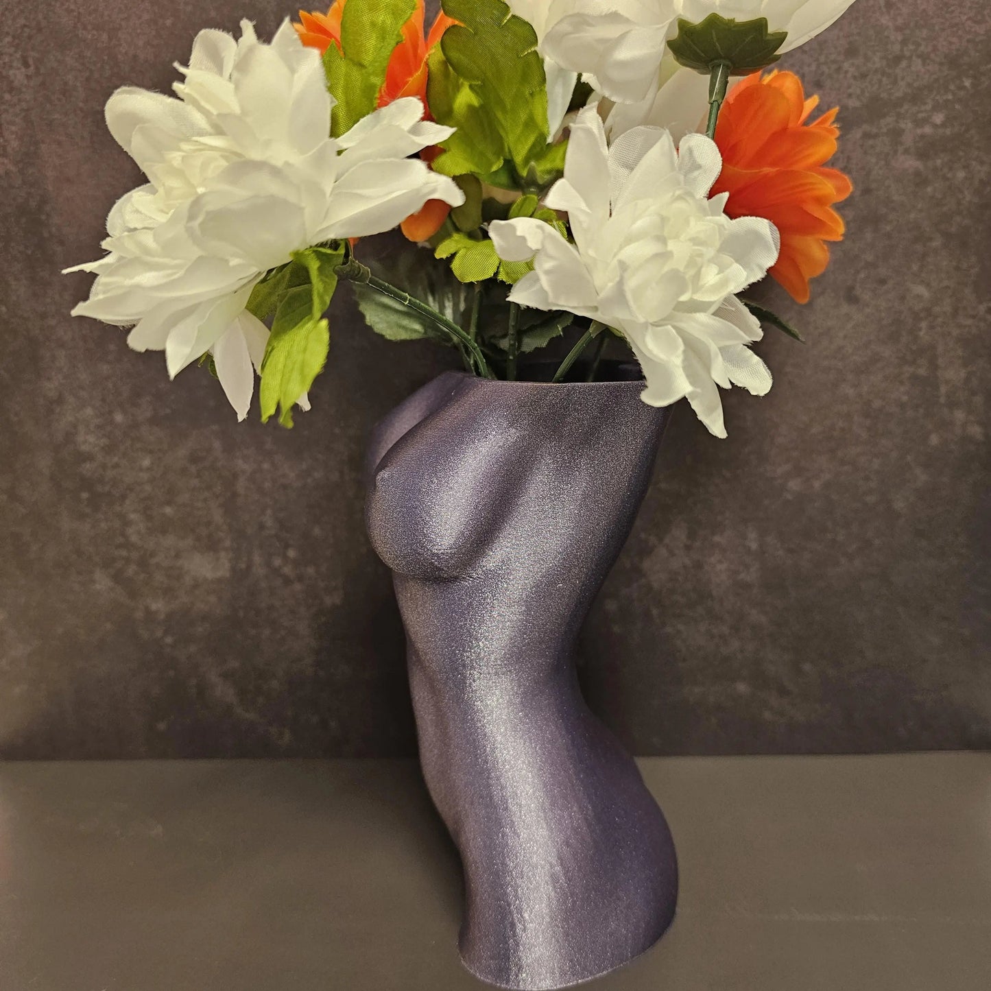 3D Printed Goddess Vase: Diamond Lavender Female Torso Sculpture CR3 Design Co
