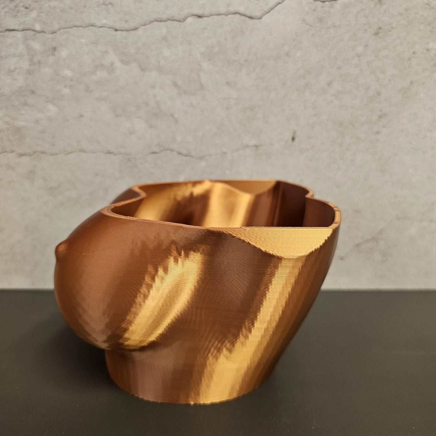 3D Printed Copper Bust Planter: Modern Art Torso Pot CR3 Design Co