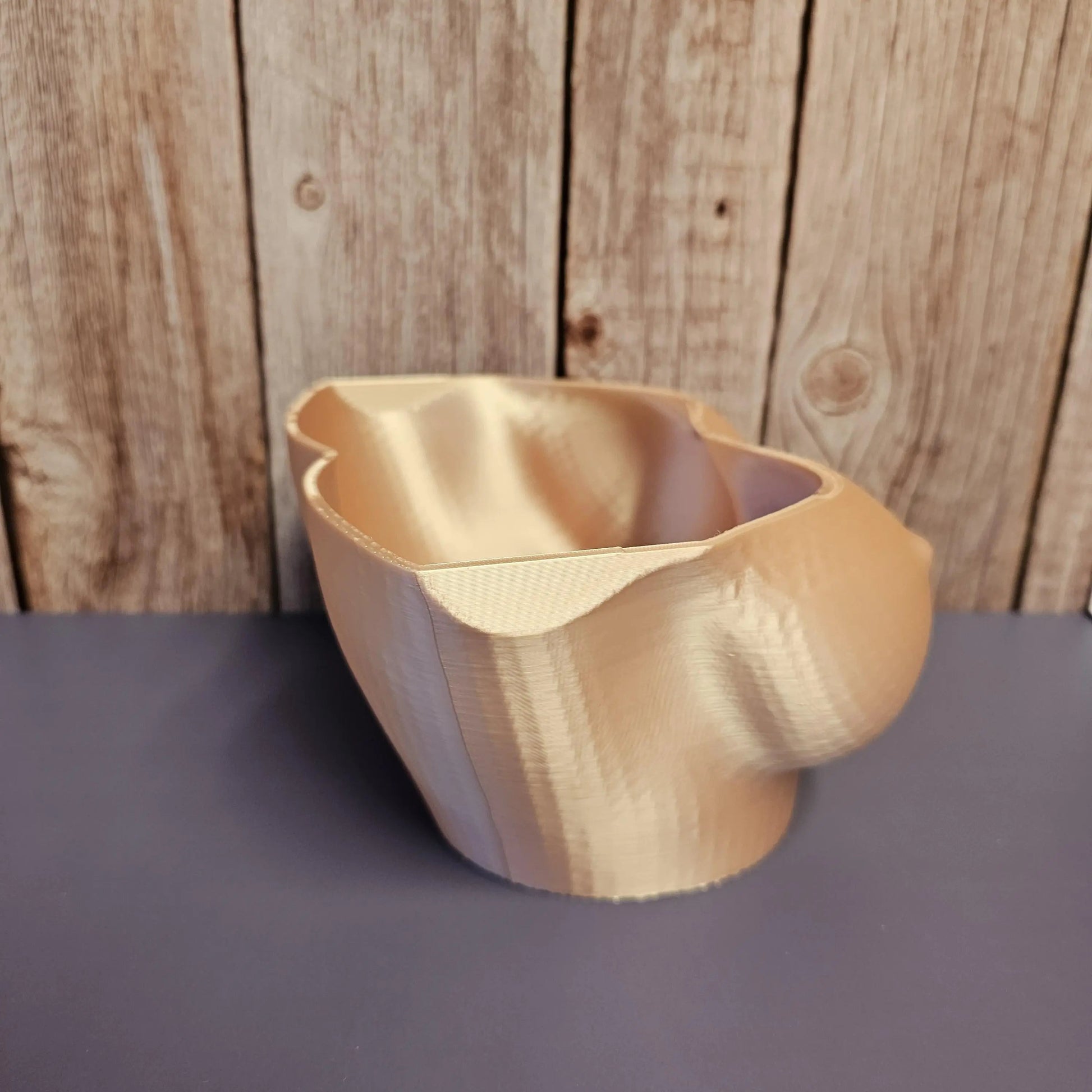 3D Printed Torso Planter: Silk Rose Gold Sculptural Bust Pot CR3 Design Co