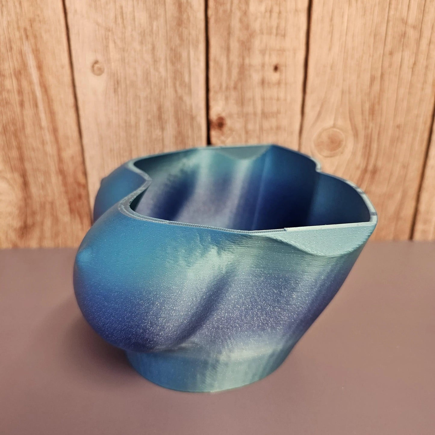 Pearlescent 3D Printed Bust Planter - Aqua Indoor Sculpture Vase for Live or Decorative Plants CR3 Design Co
