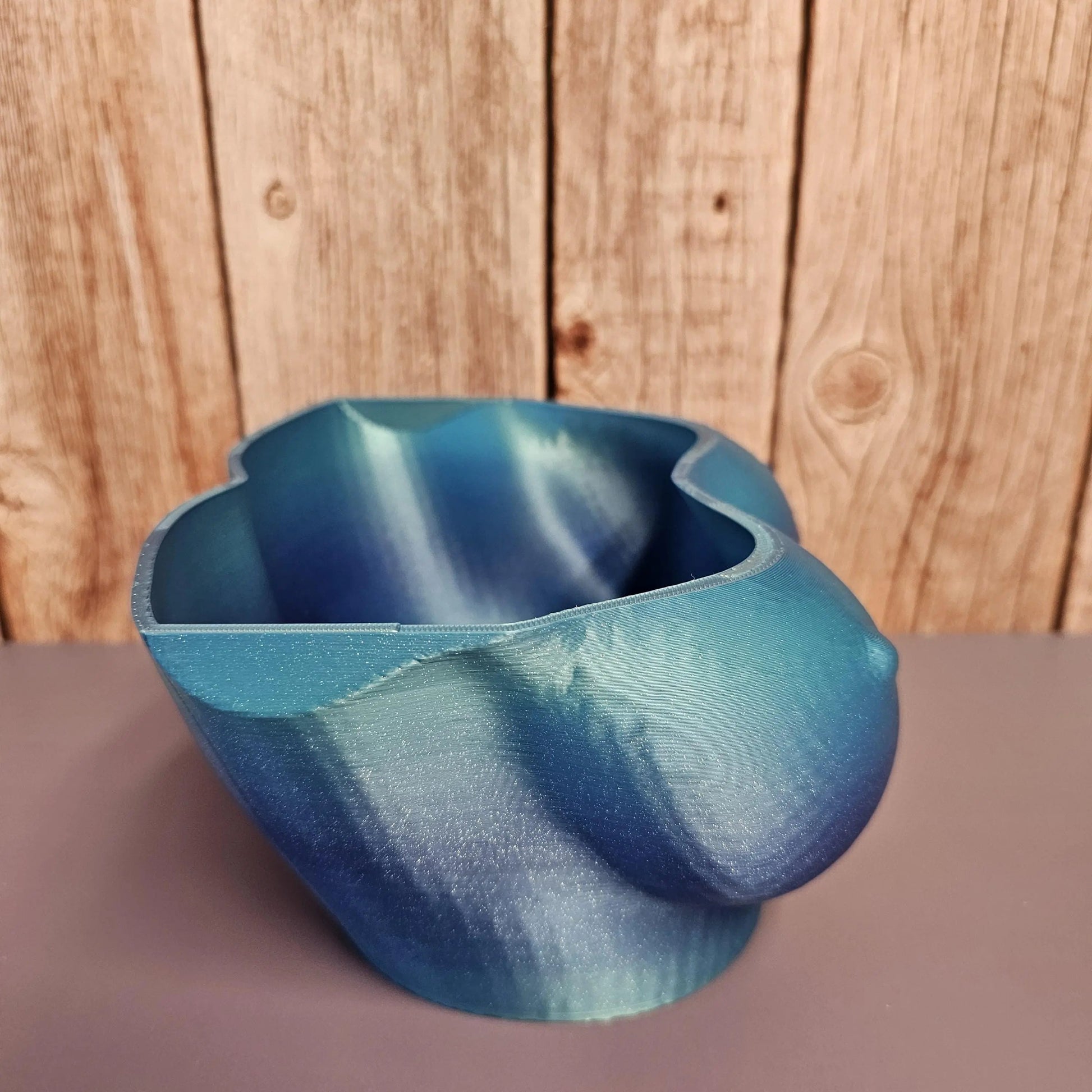 Pearlescent 3D Printed Bust Planter - Aqua Indoor Sculpture Vase for Live or Decorative Plants CR3 Design Co