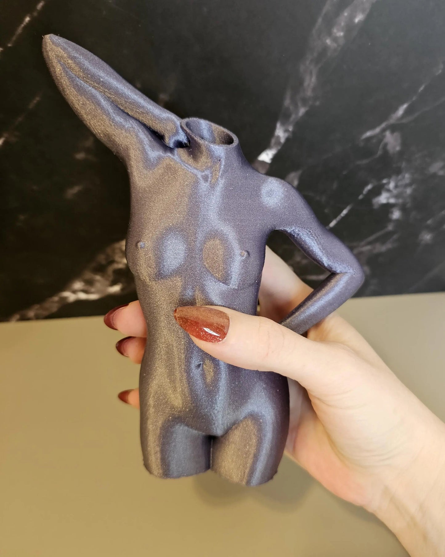 Modern Diamond Lavender Female Torso Vase - 3D Printed Elegant Sculpture for Contemporary Home Decor CR3 Design Co