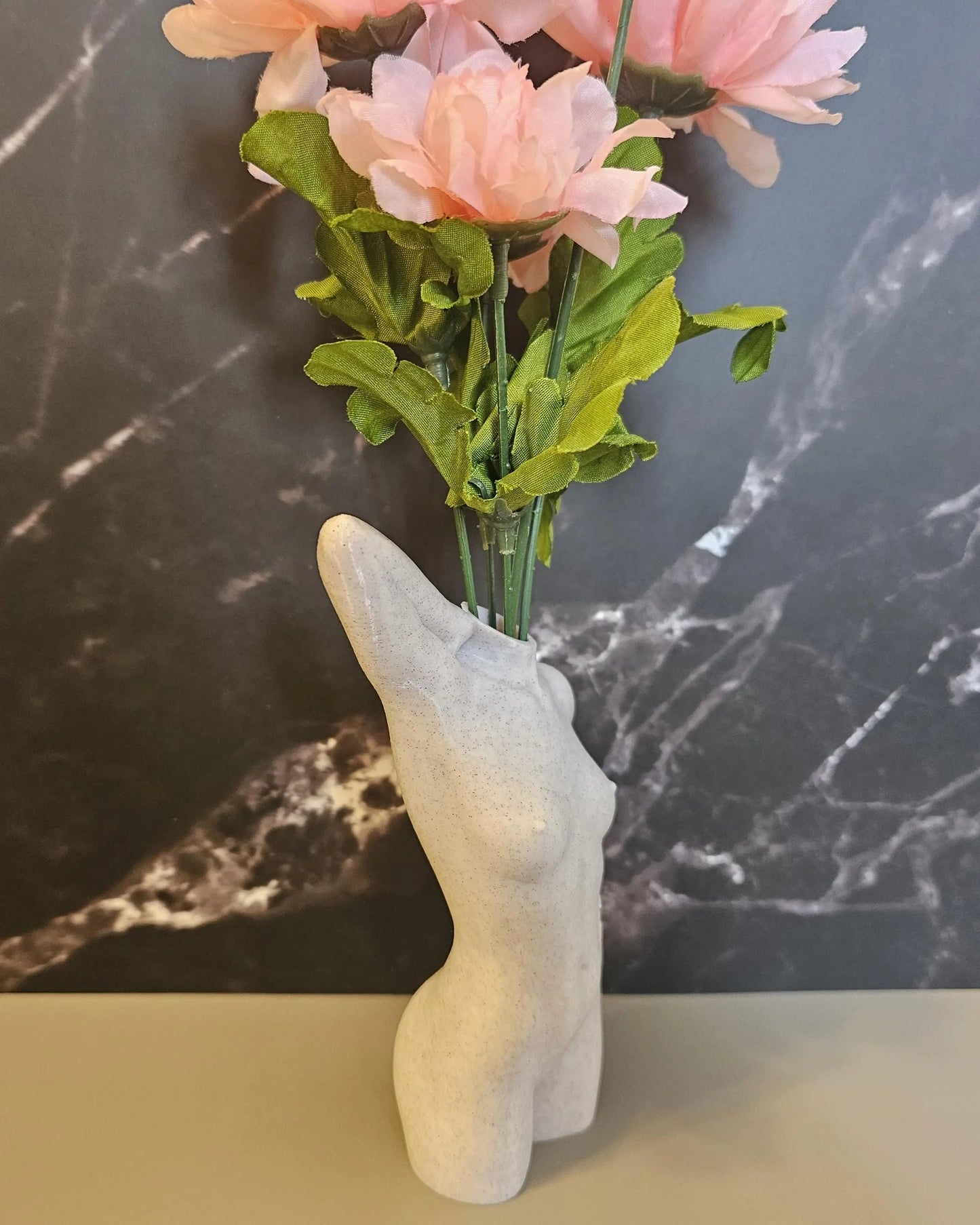Elegant 3D Printed Female Torso Vase: Modern Desert Sand Sculpture for Contemporary Home Decor CR3 Design Co