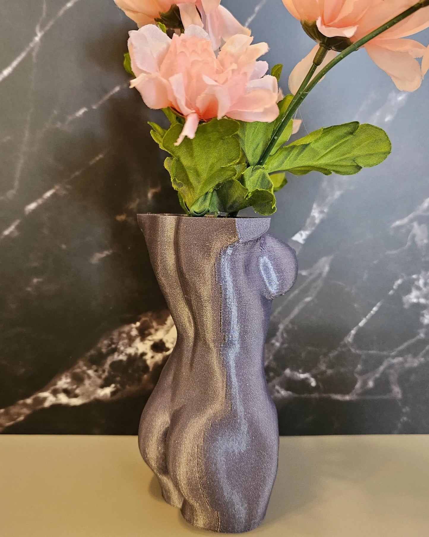 Elegant Lavender Female Torso Vase - Modern 3D Printed Sculpture for Chic Home Decor CR3 Design Co