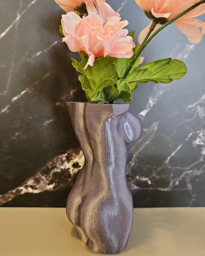 Elegant Lavender Female Torso Vase - Modern 3D Printed Sculpture for Chic Home Decor CR3 Design Co