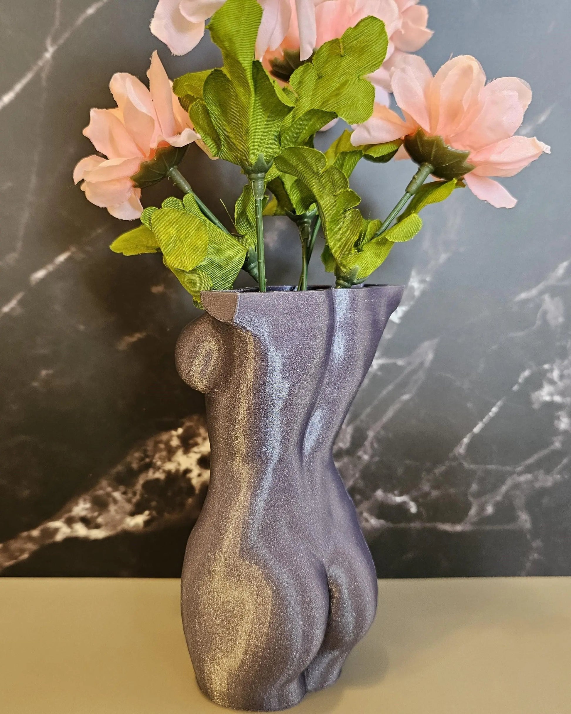 Elegant Lavender Female Torso Vase - Modern 3D Printed Sculpture for Chic Home Decor CR3 Design Co