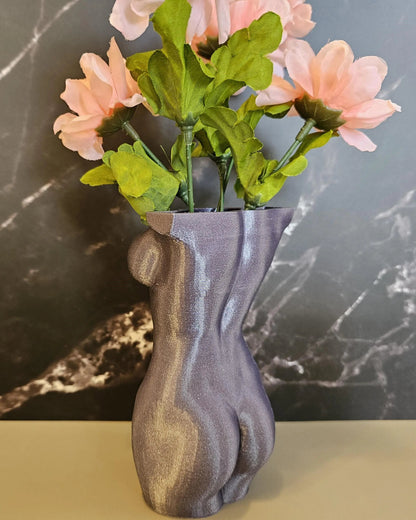 Elegant Lavender Female Torso Vase - Modern 3D Printed Sculpture for Chic Home Decor CR3 Design Co