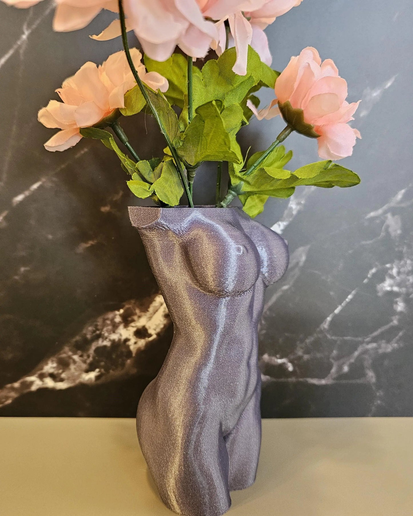 Elegant Lavender Female Torso Vase - Modern 3D Printed Sculpture for Chic Home Decor CR3 Design Co