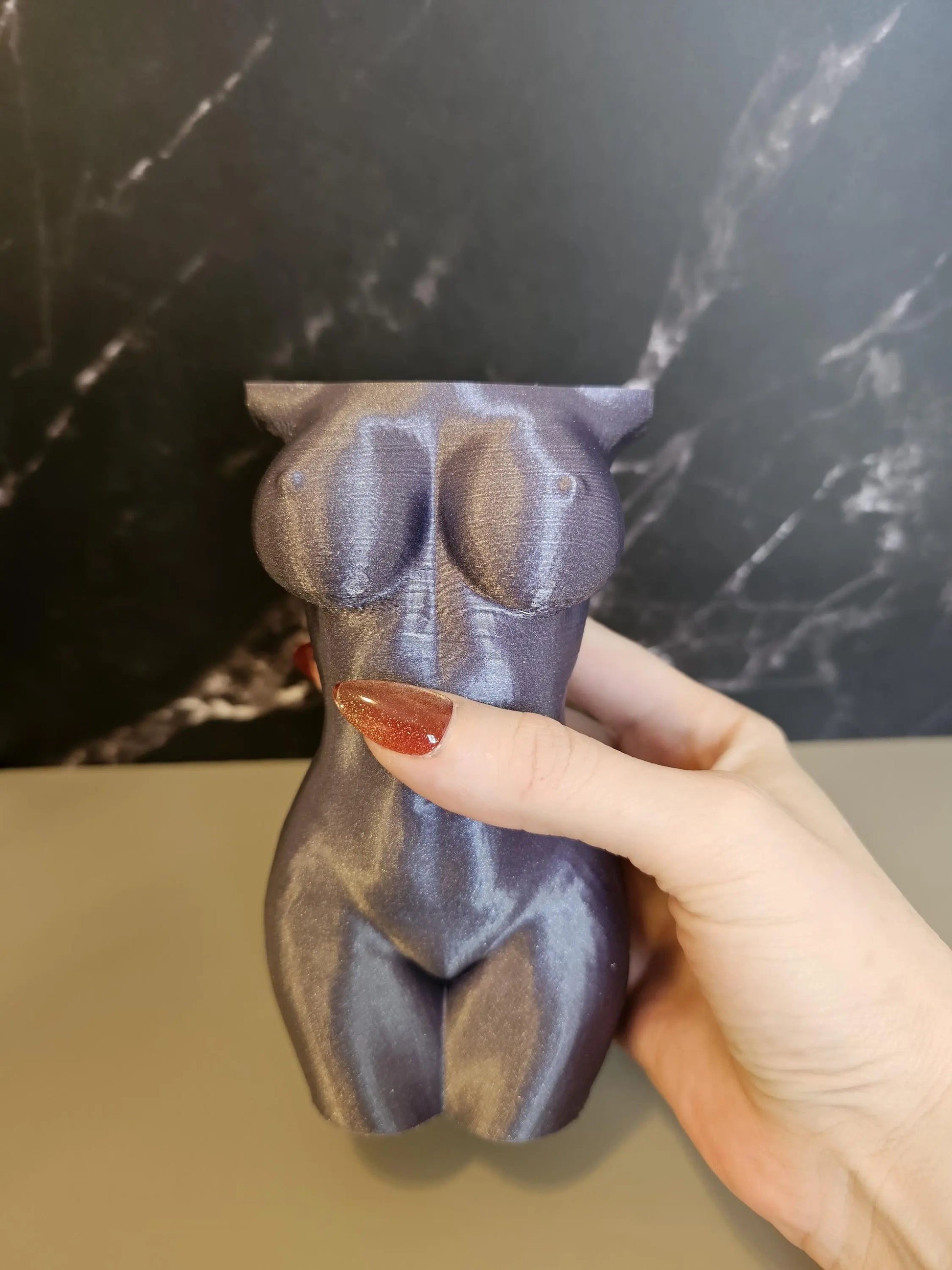 Elegant Lavender Female Torso Vase - Modern 3D Printed Sculpture for Chic Home Decor CR3 Design Co