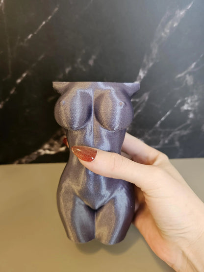 Elegant Lavender Female Torso Vase - Modern 3D Printed Sculpture for Chic Home Decor CR3 Design Co