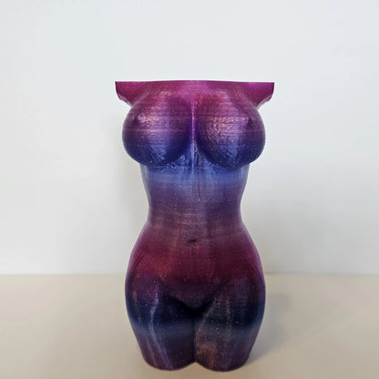 California Twilight Lustra: One-of-a-Kind 3D Printed Goddess Torso Vase - Modern Sculpture Art Decor CR3 Design Co