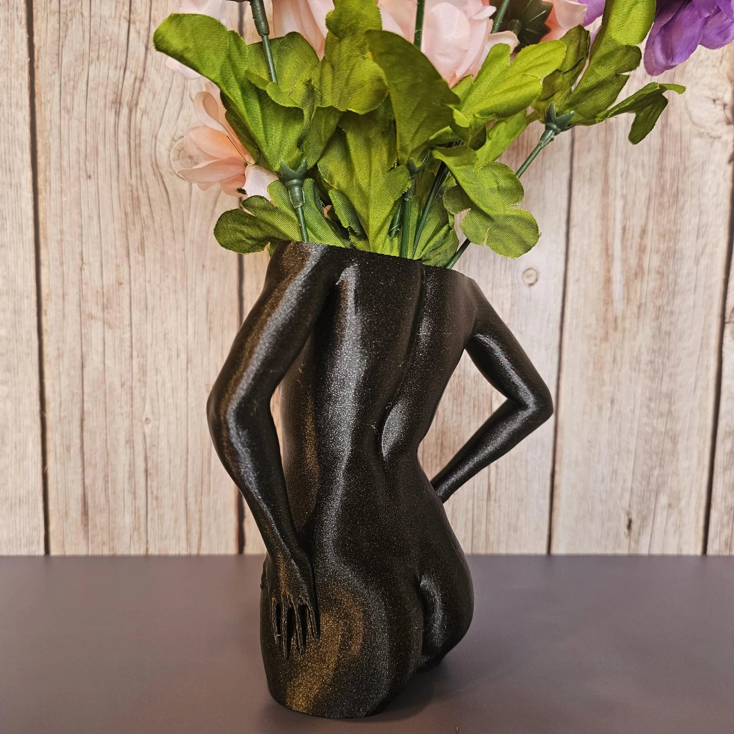 Elegant Black 3D Printed Female Torso Vase - Modern Sculpture for Contemporary Home Decor CR3 Design Co