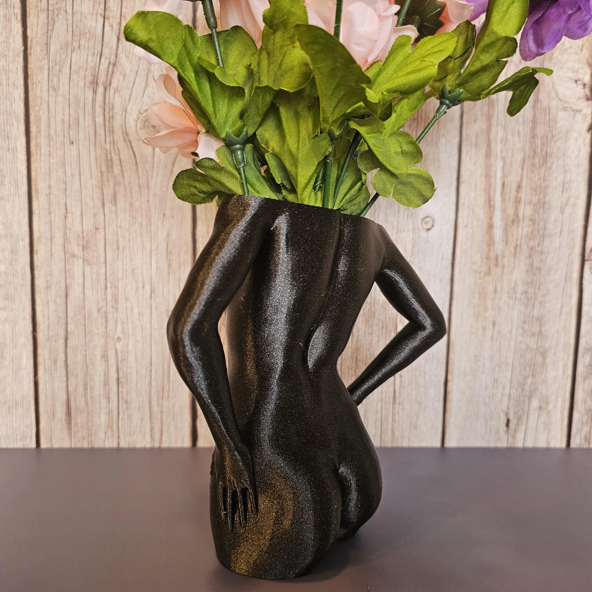 Elegant Black 3D Printed Female Torso Vase - Modern Sculpture for Contemporary Home Decor CR3 Design Co