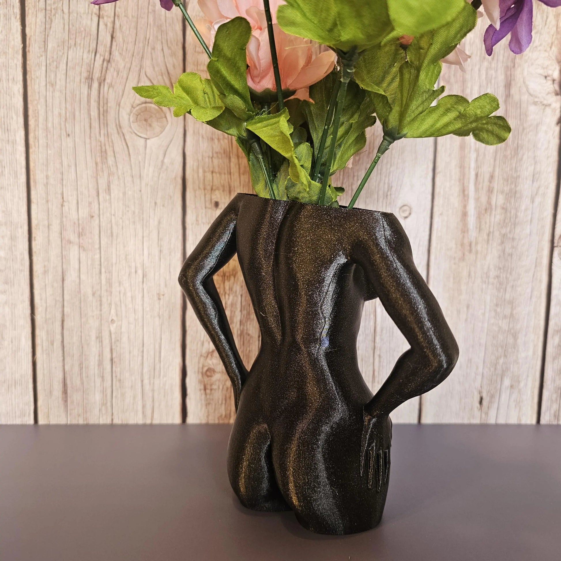 Elegant Black 3D Printed Female Torso Vase - Modern Sculpture for Contemporary Home Decor CR3 Design Co