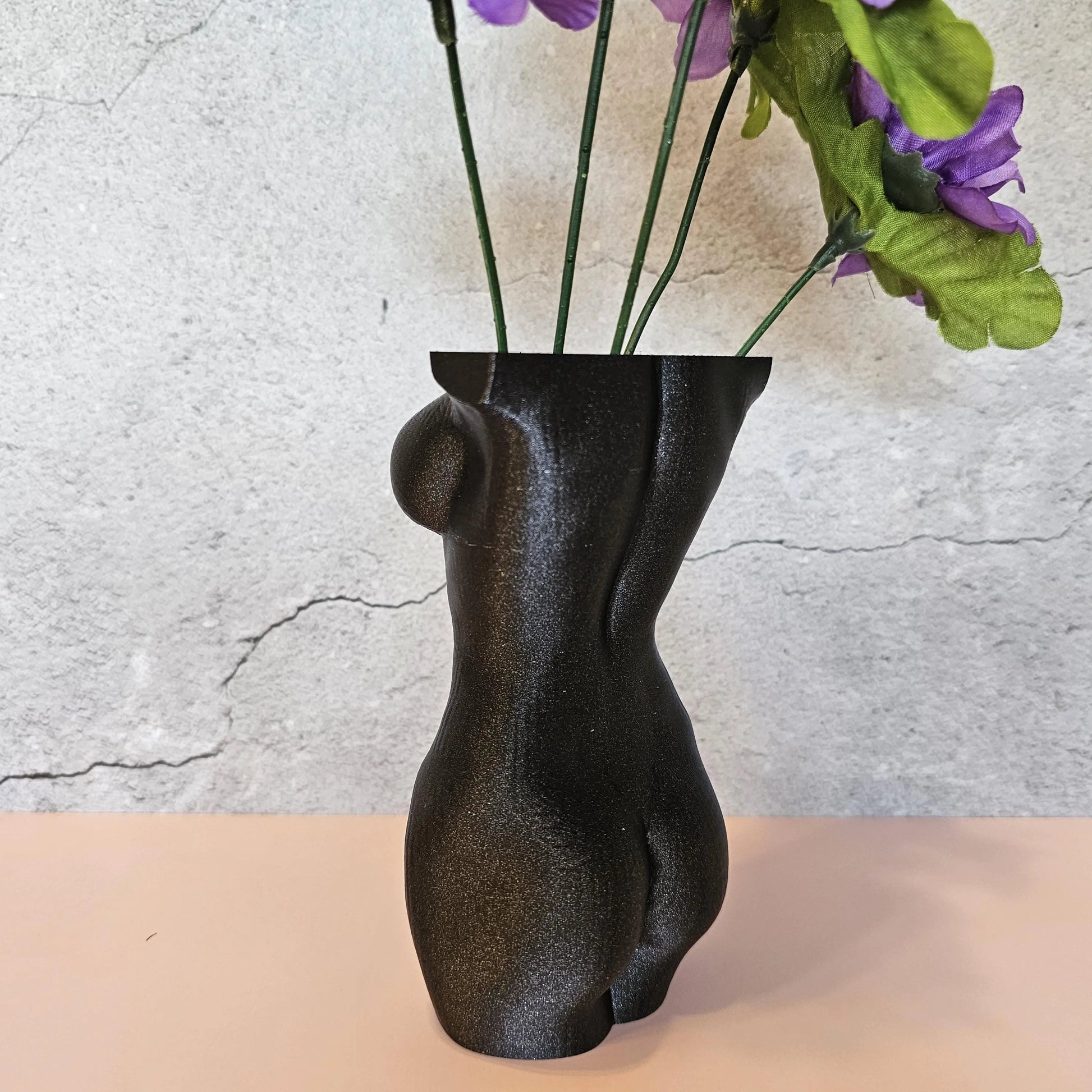 Elegant 3D Printed Female Torso Vase - Modern Black Sculpture for Luxury Home Decor CR3 Design Co