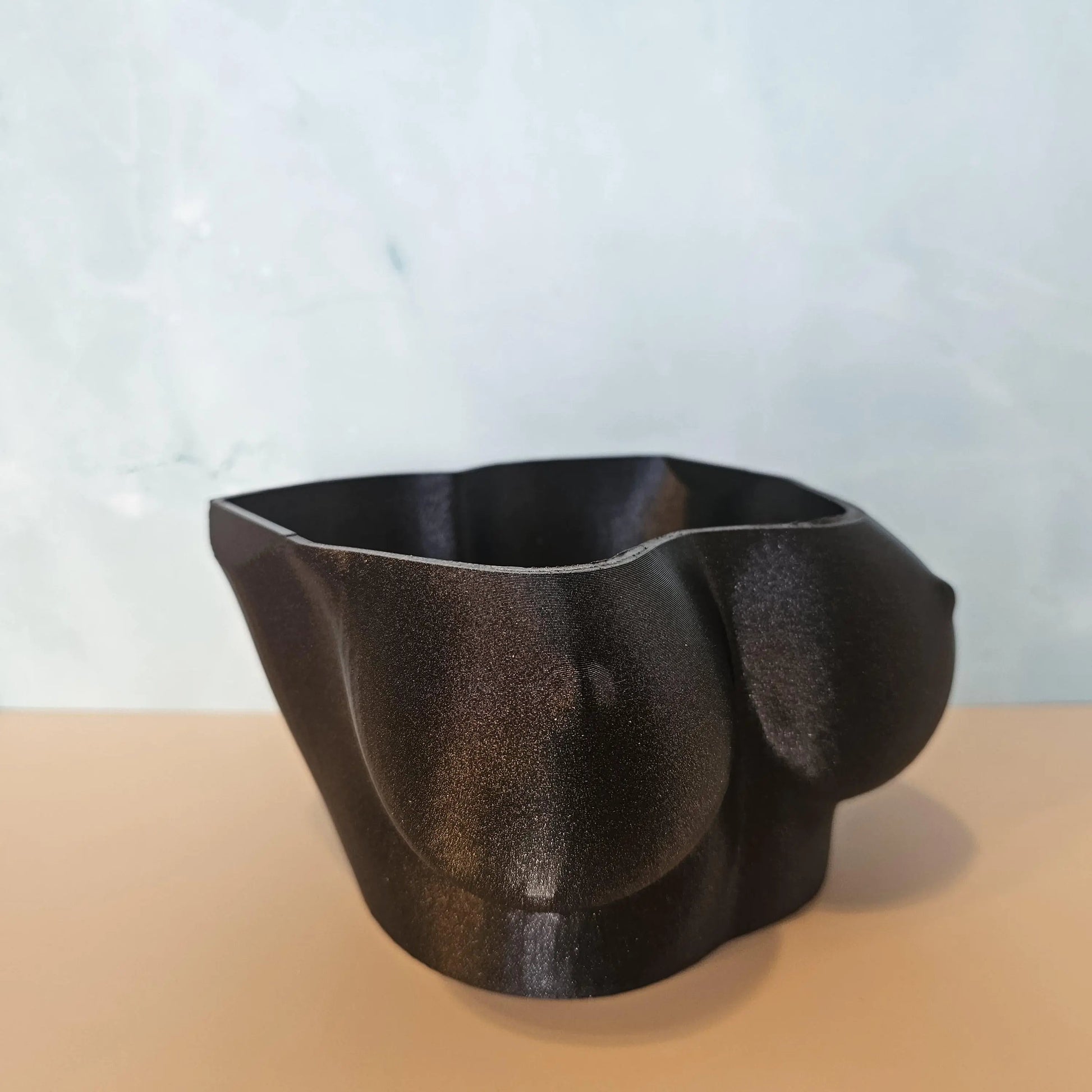 Shimmering Black 3D Printed Bust Planter: Stylish Indoor Decor for Live or Decorative Plants CR3 Design Co