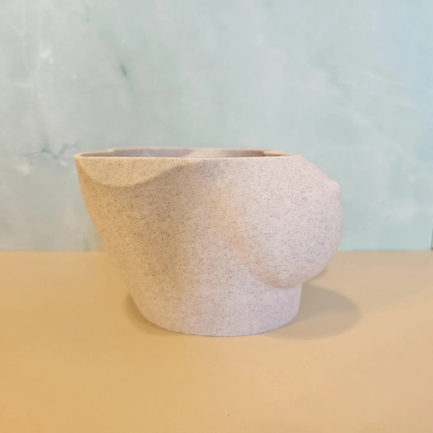 3D Printed Bust Planter: Desert Sand Sculptural Vase CR3 Design Co