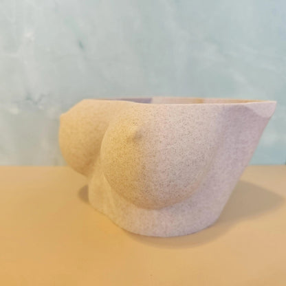 3D Printed Bust Planter: Desert Sand Sculptural Vase CR3 Design Co