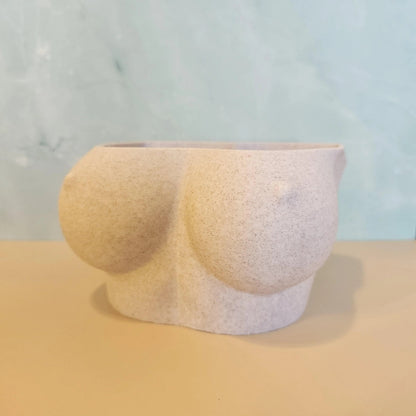 3D Printed Bust Planter: Desert Sand Sculptural Vase CR3 Design Co