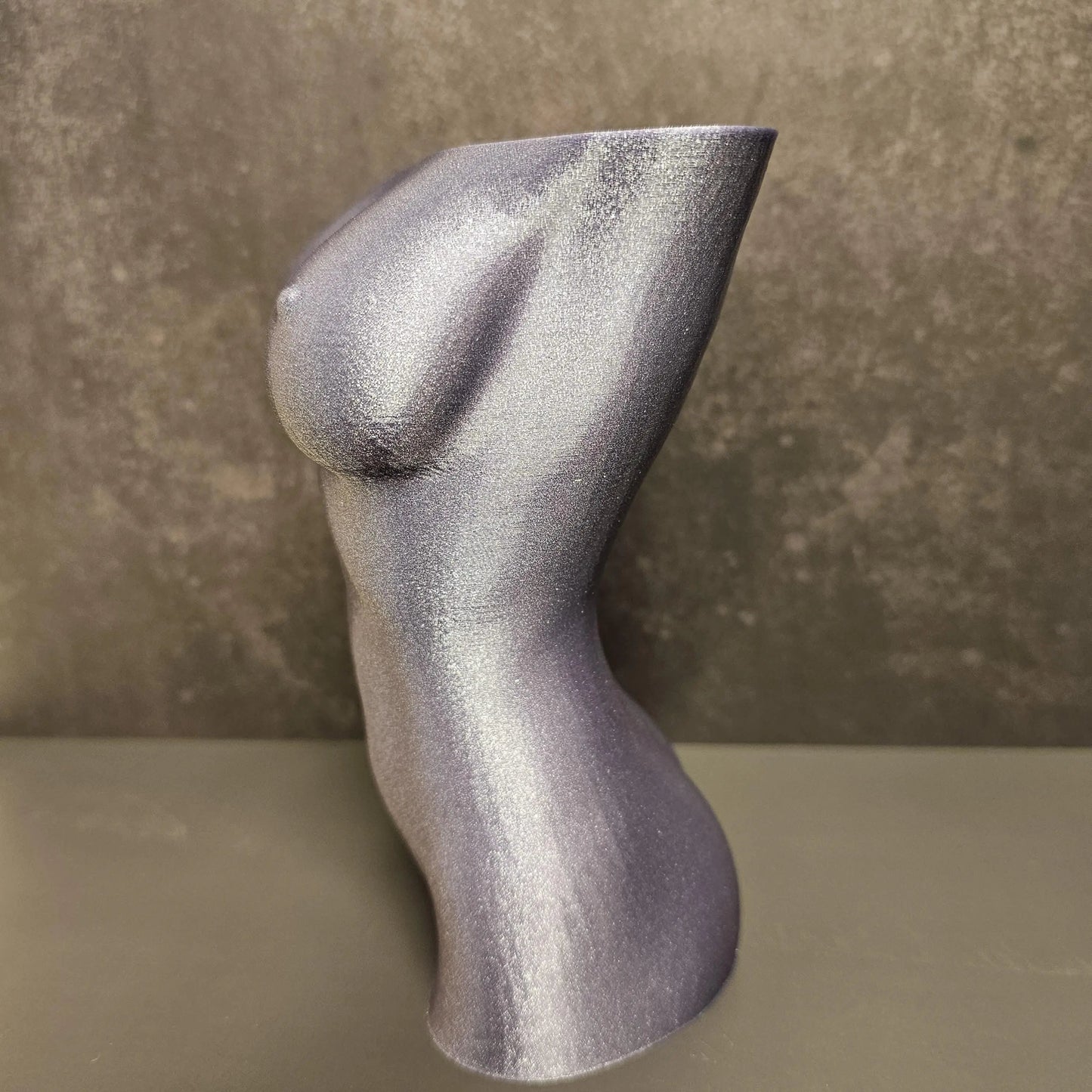 3D Printed Goddess Vase: Diamond Lavender Female Torso Sculpture CR3 Design Co