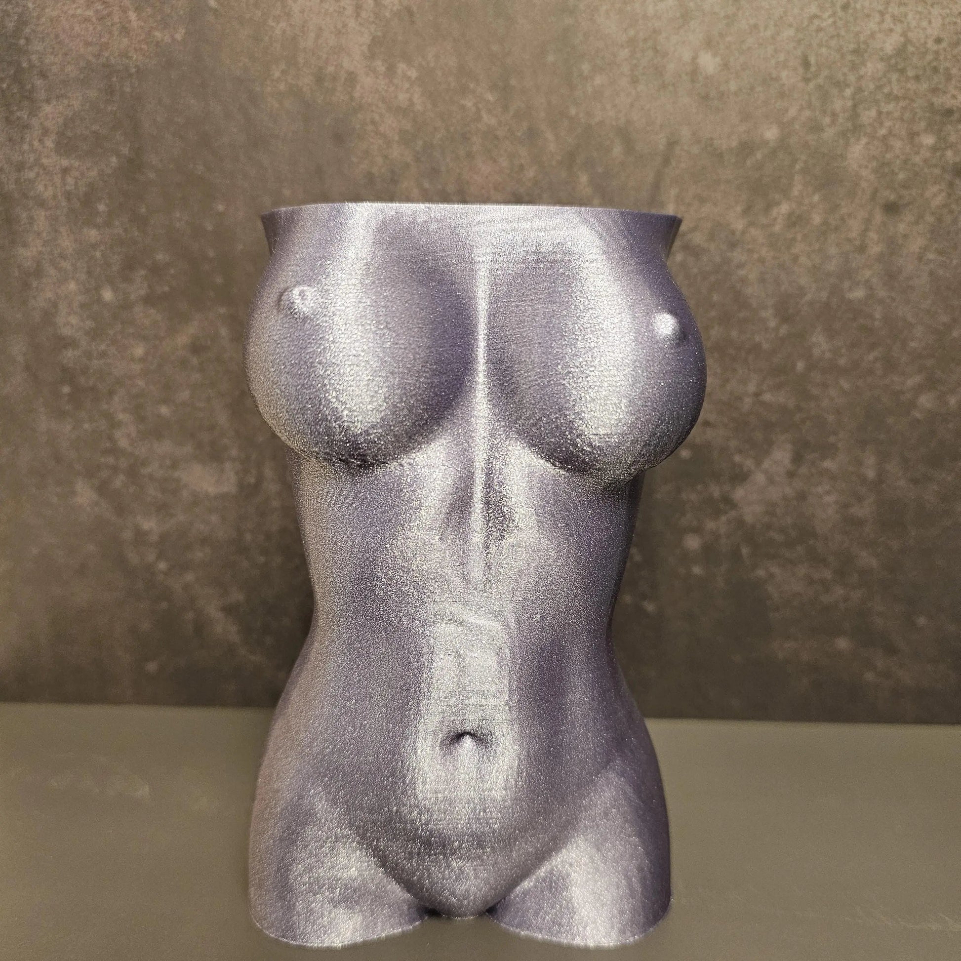 3D Printed Goddess Vase: Diamond Lavender Female Torso Sculpture CR3 Design Co