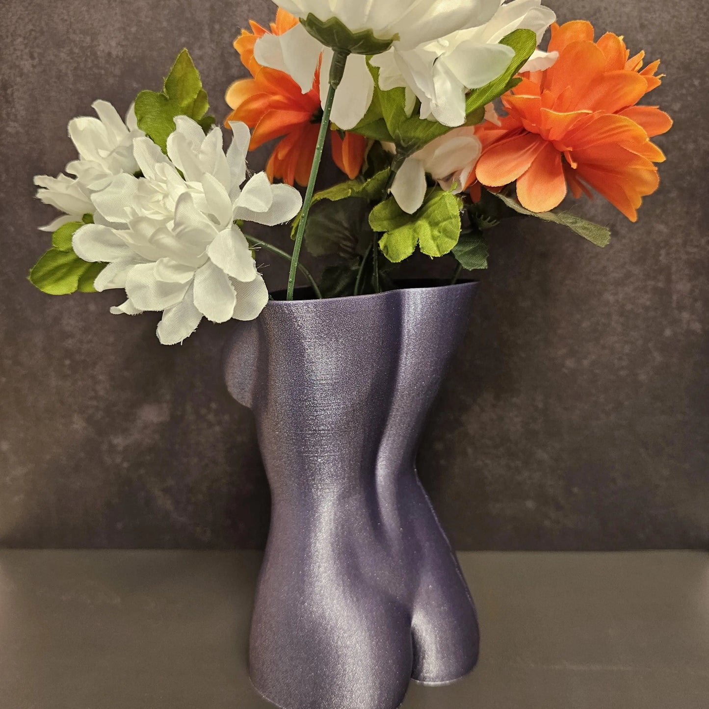 3D Printed Goddess Vase: Diamond Lavender Female Torso Sculpture CR3 Design Co