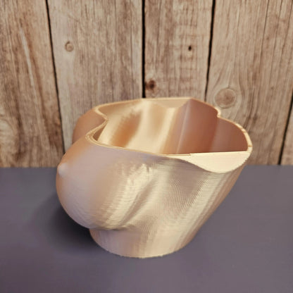 3D Printed Torso Planter: Silk Rose Gold Sculptural Bust Pot CR3 Design Co
